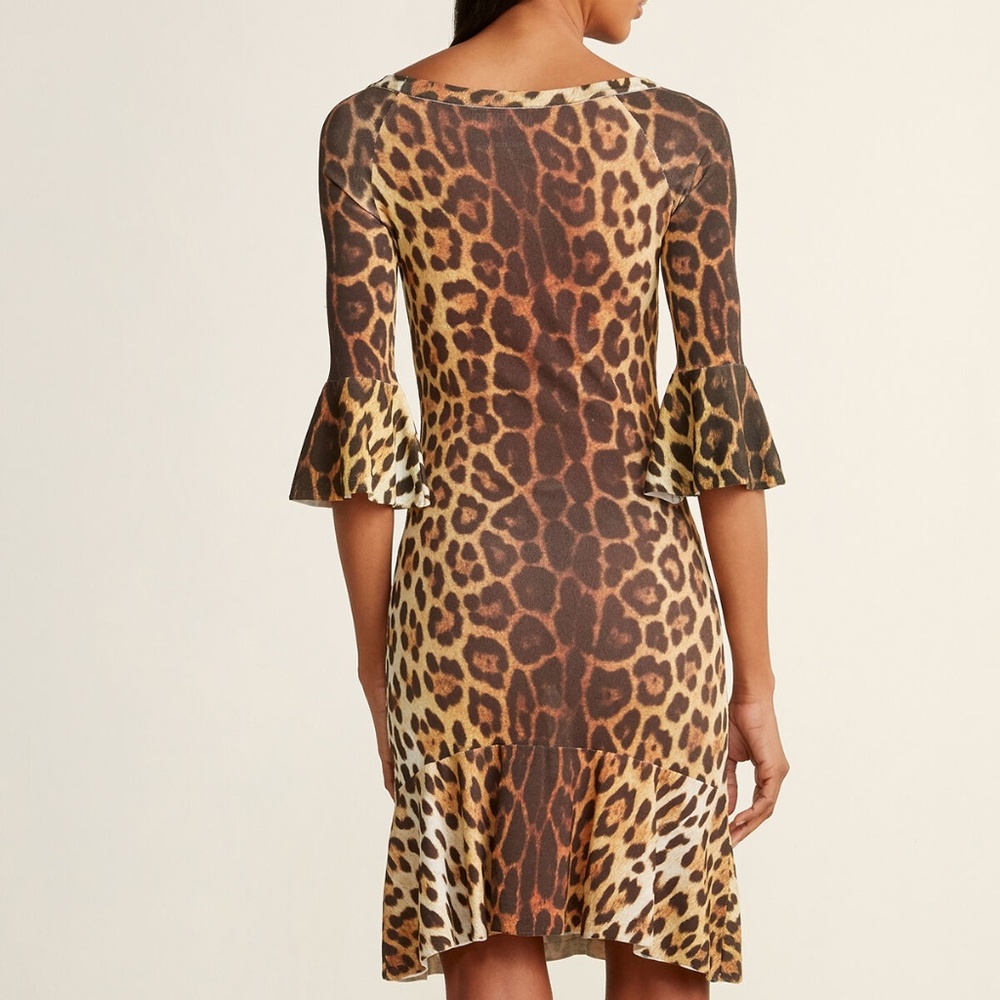 NEW MOSCHINO COUTURE Leopard Print Flounce Dress
